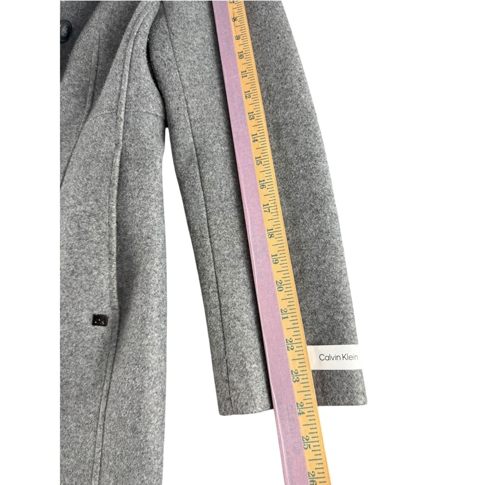 Calvin Klein Womens Heather Gray Funnel Neck Button Front Walker Coat Size Small - Picture 5 of 9